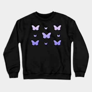 Purple Ombre Faux Glitter Butterflies Crewneck Sweatshirt